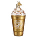 The Blended Coffee Old World Christmas Ornament 32398 features a gold iced coffee cup with white whipped cream, caramel drizzle, an Iced Coffee label, and a gold hanging loop—perfect for coffee lovers.