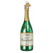 Add sparkle to your tree with the Champagne Bottle Old World Christmas Ornament 32440. This green and gold glass ornament features glitter accents, a gold foil top, and a gold hanging loop, capturing festive Champagne Brut style.