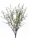 The 22 Yellow Twig Flower Spray (35070YW) features delicate small yellow flowers and green leaves on sparse, thin dark branches against a plain white background.