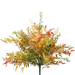 The 16 Fall Mixed Leaf Bush 52604BU9 features a vibrant mix of orange, yellow, and green autumn leaves with small clusters of delicate flowers, creating perfect fall decor.