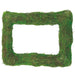 The 15 by 19 Green Moss Rectangle (62069GN) frame is crafted from moss-like material, featuring uneven edges on a white background and offering a natural, textured look that resembles fresh greenery.