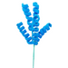 The 16 Blue Frizzy Curly Pick 62607BL features textured, curly blue branches and a thin green stem, creating a whimsical artificial aquarium plant look.