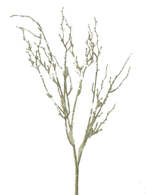 The 31 Natural Snow Ice Twig Spray with two stems, model 82323Nat, features a bare, leafless branch with multiple smaller twigs stretching upward against a plain white background.