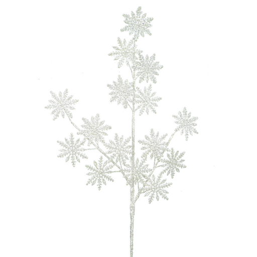 The 31 Glitter Snowflakes 84073WT features multiple sparkling snowflakes on delicate branches—an elegant decorative piece ideal for Christmas, shown against a plain white background.