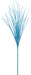 The 27L Flocked Grass Bush Blue (FG610203) stands tall with slender, long blue leaves elegantly fanning out from a central stem, resembling decorative grass.