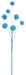A 19-inch long spray featuring flocked blue pompom blooms on seven thin branches.