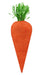 The 24Oahx18Hx6.5W Fabric Carrot (HE7247) in orange and green features a textured surface and green paper-like material at the top to resemble carrot leaves.