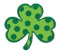 The 11.5Lx10.5H embossed polka dot clover in light green and emerald green showcases a striking darker green outline on each leaf.