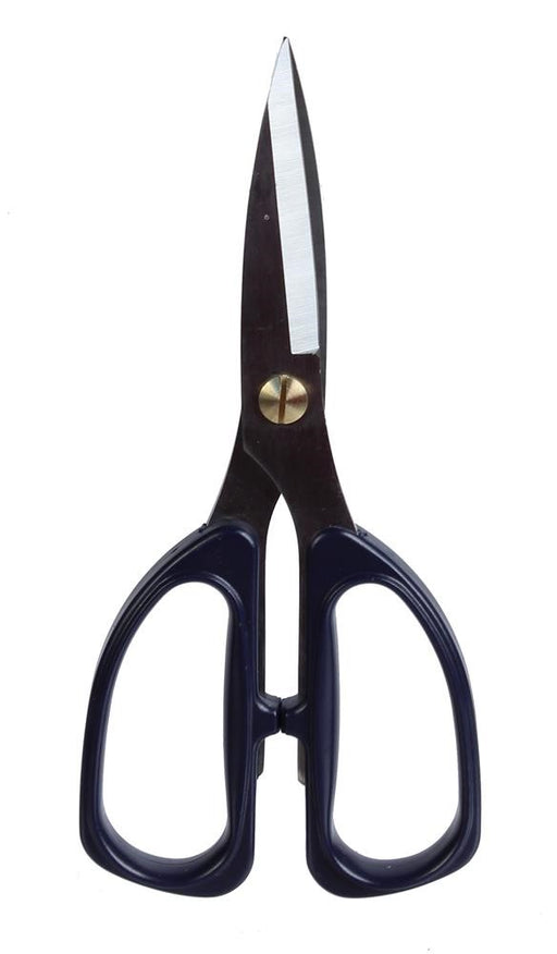 A pair of 7.25L Scissors MT1043 with black handles and stainless steel blades is displayed against a white background.