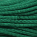 A close-up of Emerald Green Faux Jute Flex Tubing RE366506 reveals several strands tightly wound together, displaying a textured pattern similar to jute.