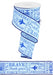 The 2.5 x 10 yd Air Force on Royal Burlap ribbon (Pale Blue/Blue RG0190014) features inspirational words such as BRAVE, HERO, and FREEDOM with Air Force icons. It has wired edges on a white background with blue borders to highlight the detailed design.