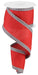 The 2.5X10Yd Faux Dupioni Mini Gingham Edge (RG0832124) features a red ribbon with black and white plaid edges, wound around a white reel, offering a smooth texture with decorative Mini Gingham edging.