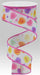 A 1.5 x 10 yd spool of Conversation Hearts on Royal Ribbon in White/Multi (RGA149027) with sweet messages like TRUE LOVE, XOXO, and KISS ME—unspooled in a loose spiral, ideal for festive decorating.