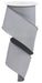 The 2.5X10Yd Diagonal Weave Fabric Grey RGE120310 unwinds elegantly in a spiral, with the grey ribbon cascading from the top of the white spool.