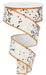 A partially unrolled and vertically coiled spool of 1.5X10Yd Sprinkled Hex Glitter Finish Ribbon features a white background with gold, black speckles, and metallic gold edges.