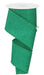 A partially unrolled spool of 2.5X10Yd Fine Glitter On Royal Jadeite ribbon (RGE1381T4) in green, featuring wired edges and a glittery finish.