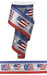 The 2.5X10Yd Patterned USA/Metallic Ribbon (RGE1641) showcases American flags, maps, hearts, USA text in red, white, and blue with stars and polka dots—ideal for adding a festive patriotic touch to any occasion.