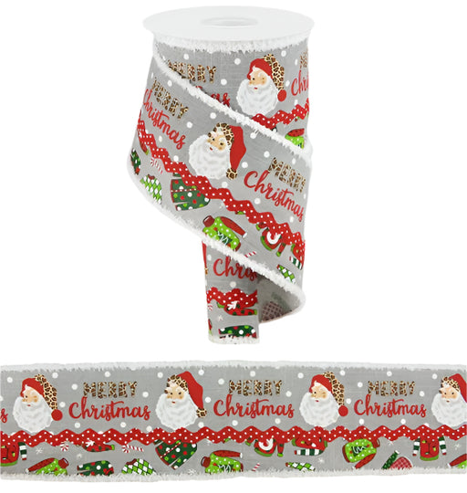 4"X10Yd 3-In-1 Merry Christmas/Sweater Lt Grey/Multi RGS007910