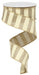 A spool of 1.5X10Yd Horizontal Stripe Beige/Ivory ribbon (RX9148TT), partially unraveled in a loose spiral.