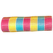 A 10 plaid mesh ribbon named XB104010-28 features a vibrant pattern with fuchsia, daffodil, and turquoise sections.