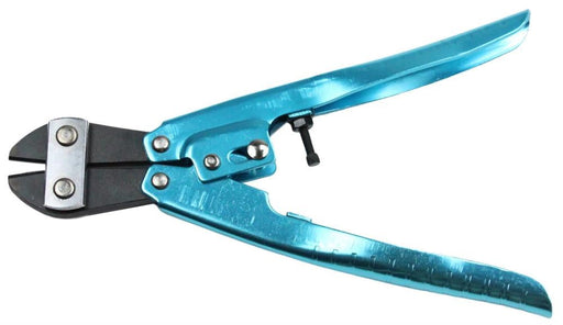 An 8.25L Straight Head Cutter, model MT1069, featuring a turquoise handle and black cutting jaws, is displayed against a white background.