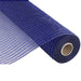 The 10 Navy with Royal Blue Wide Foil Deco Poly Mesh RE136657, partially unrolled, reveals its grid-like texture and elegant wrap around a cylindrical core, adding versatility to any creative project.