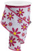 The 2.5X10Yd Embroidered Mixed Daisy Ribbon in White/Fuchsia/Yellow (RGE119427) features charming daisy patterns with a slight twist, perfect for adding a whimsical touch to your crafts.