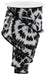 A partially unwound spool of 2.5X10Yd Soft Tie Dye On Diagonal ribbon in white, black, and grey reveals its bold spiky pattern elegantly wrapped around the central spool.