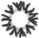 Image of the 24 Black Work Wreath XX748702: A black and white circular frame with sparse artificial pine branches arranged radially and interwoven mesh netting, perfect for holiday decorations.