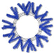 The 24 Work Wreath Royal Blue XX748825 features a minimalist design with tinsel branches on a circular metal frame. Branches are evenly spaced for a starburst pattern, leaving the center empty for elegance.