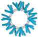 The 24 Work Wreath Turquoise XX748841 showcases vibrant turquoise blue artificial pine branches elegantly arranged in a circular frame for a festive, modern look.