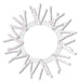 The Pencil Work Wreath 24 Iridescent White XX751150 features even white artificial pine branches on a round frame, forming a pencil work wreath with an open center, all in bright iridescent white.