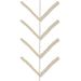 The Burlap Pencil Garland XX7524W4 features five V-shaped beige tassels arranged like chevrons, hanging on a white background—ideal for creating unique holiday décor.