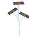 The 25 Glitter Fiesta Spray MN0036 features three branches topped with colorful, glittery FIESTA signs in vibrant red, purple, blue, and orange on a white background, adding sparkle and charm to your celebration.