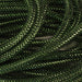 Close-up of Deco Flex Tubing Antique Lime Green Metallic Foil, showing coiled, braided mesh with a shiny, reflective finish. The tubing’s woven pattern creates a detailed, textured surface.