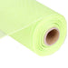 The 10 Apple Green Deco Poly Mesh RE130256 is vibrant with a visible cardboard core, displayed on a white background. The polypropylene material features a grid-like pattern and appears lightweight and flexible.