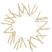 The 24 Cream Pencil Work Wreath XX750439 features a circular metal frame with evenly spaced, twisted beige chenille stems extending outward like rays, creating a striking effect against the plain white background.