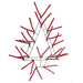 The 20 Pencil Open Wall Tree Red XX765324 features a minimalist black metal teardrop frame with sparse, geometric red tinsel branches for a modern holiday look.