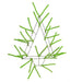 The 20 Lime Green Open Wall Tree XX765337 features green pipe cleaners shaped into a minimalist triangle on a wire frame, resembling a stylized tree. Pencil Twist Ties provide subtle decoration against a clean, white background.